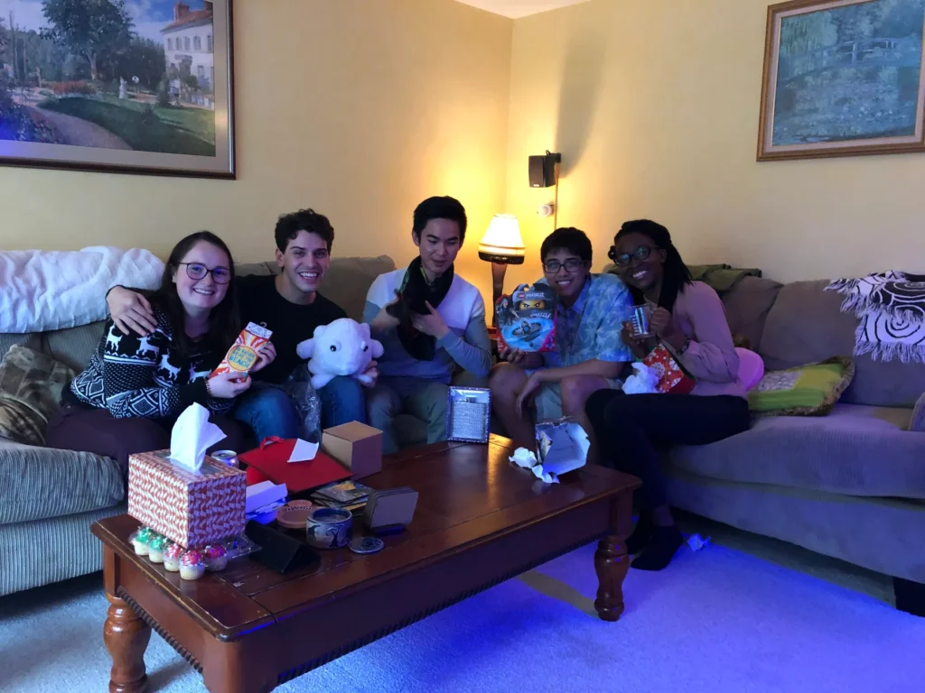 The Salomon lab gift exchange: strong teamwork, delightfully unpredictable presents.